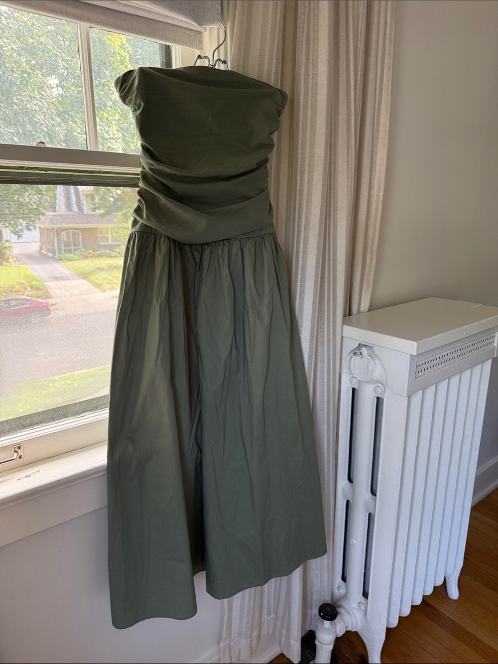 Camila Coelho Olive Strapless Ruched maxi Dress